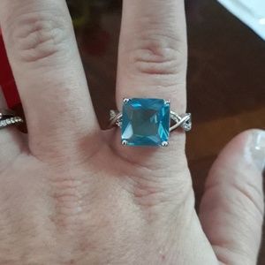 AAA Grade Blue Topaz Ring in 925